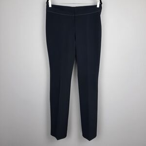 Gunex Brunello Cucinelli Dark Navy Blue Mid Rise Straight Leg Dress Pant size 8